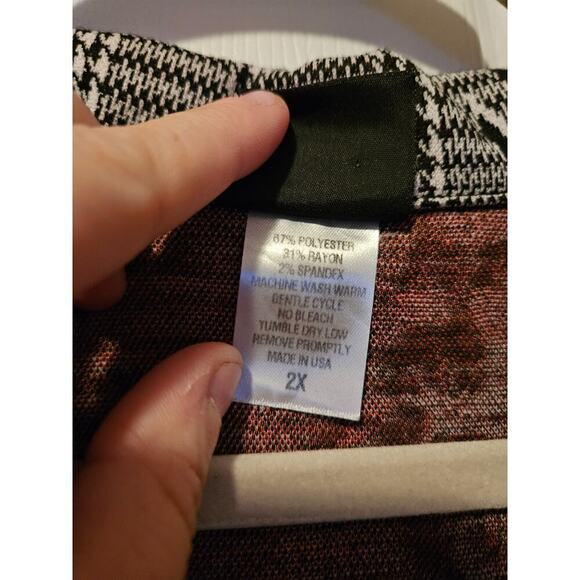 Retrolicious collared button up floral houndstooth midi dress size 2X - Picture 6 of 8